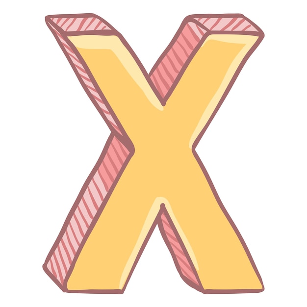 Vector Single Cartoon Illustration The Letter X