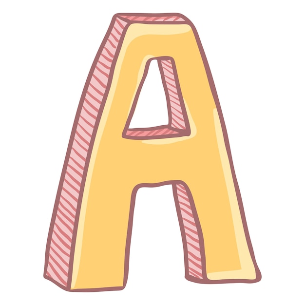 Vector Single Cartoon Illustration The Letter A