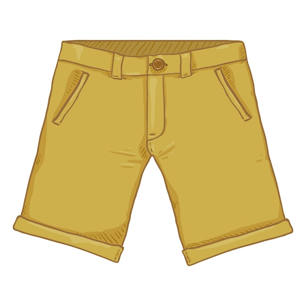 Vector Single Cartoon Illustration Light Brown Casual Shorts