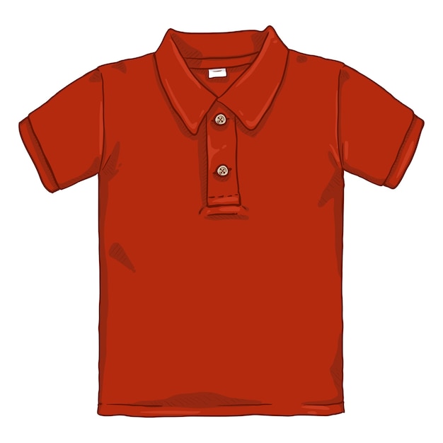 Vector Single Cartoon Illustration Red Polo Shirt