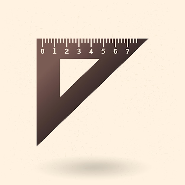 Vector Single Icon Black Silhouette Setsquare Triangle Ruler