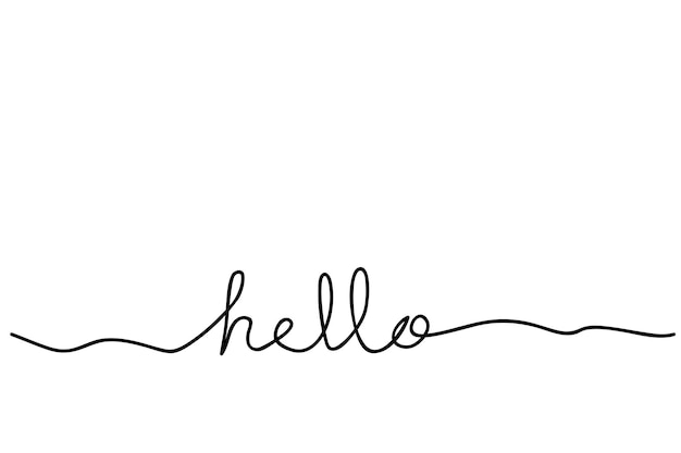 Vector single one or continuous line greeting hello