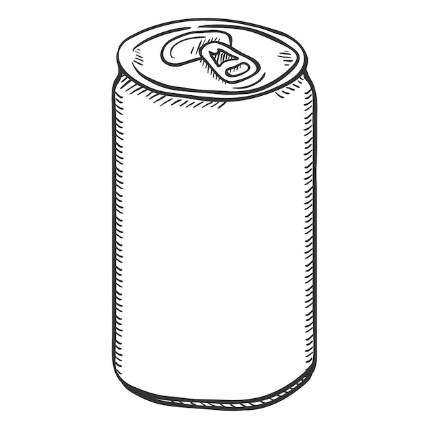 Vector Single Sketch Blank Beer Can