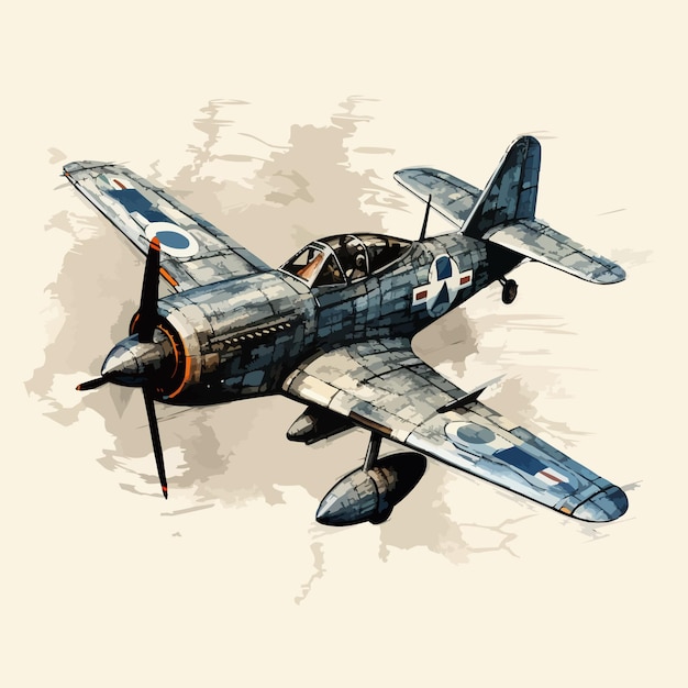 Vector sketch of an air force war fighter plane illustration