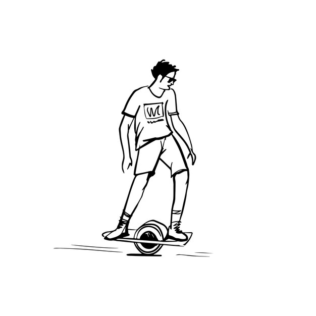 Vector vector sketch drawing of a guy riding a unicycle
sports guy