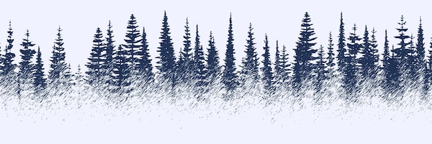 Vector sketch forest imitation of a pencil drawing