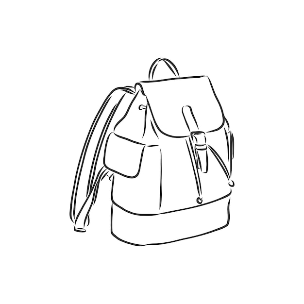 Vector sketch illustration - hipster backpack. backpack vector sketch illustration