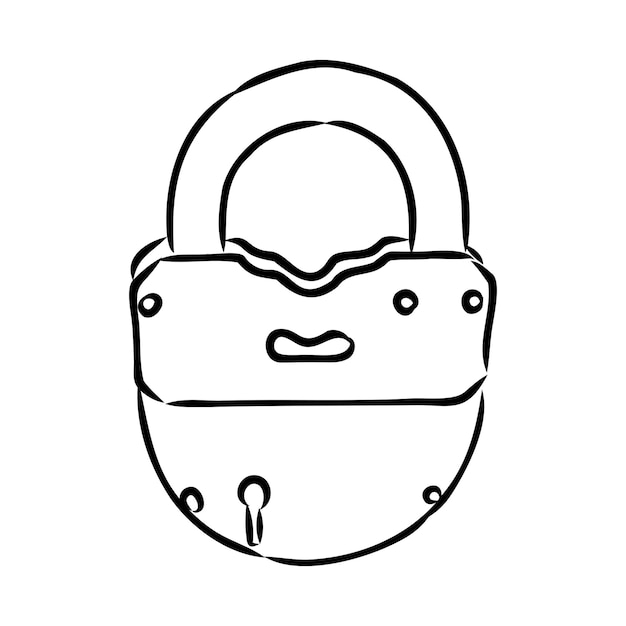 Vector sketch illustration  padlock padlock vector illustration