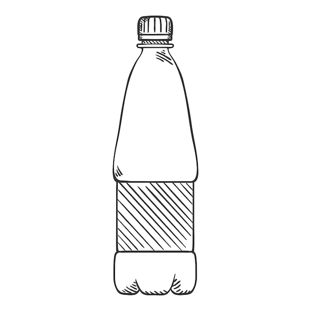 Vector Sketch Illustration Small Plastic Bottle