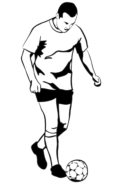 Vector sketch soccer soccer player in action