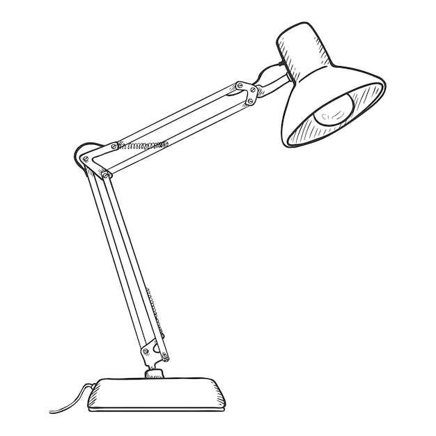 Vector Sketch Table Lamp Illustration