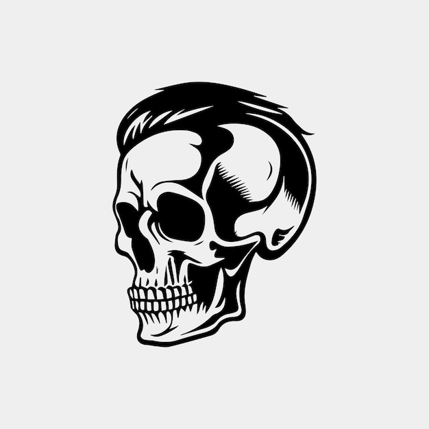 Vector skull of hipster Abstract silhouette of a human skull