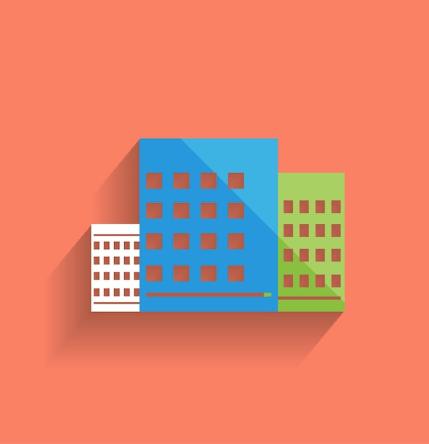 Vector skyscraper icon modern flat design