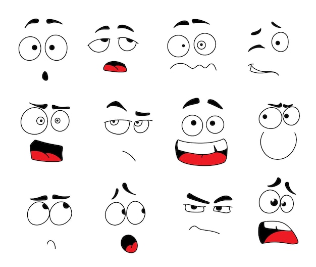 Vector smile emoticons or emoji faces icons set