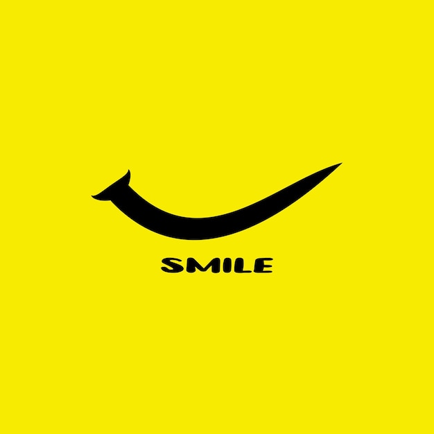 Vector smile logo in yellow background