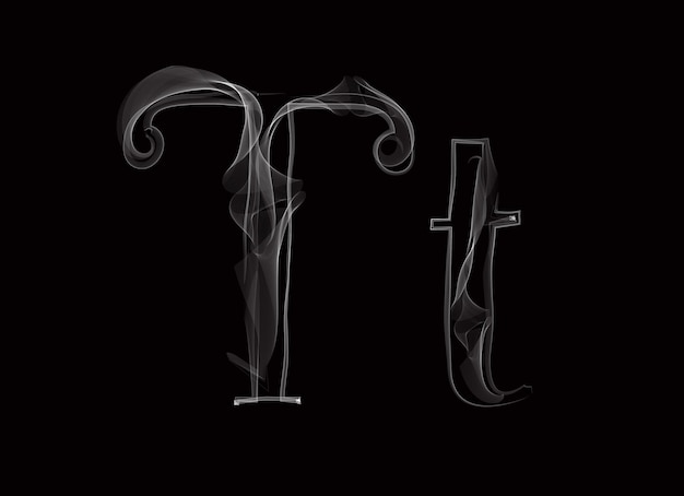 Vector Smoke or Haze Letter Font Type two letters