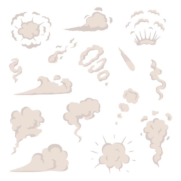 Vector smoke set special effects template