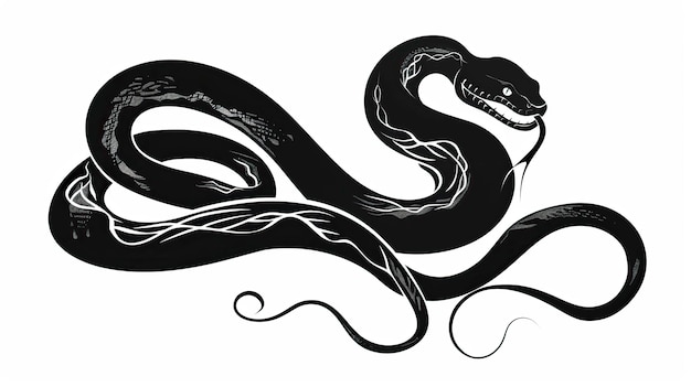 Vector vector snake silhouette isolated on a white background