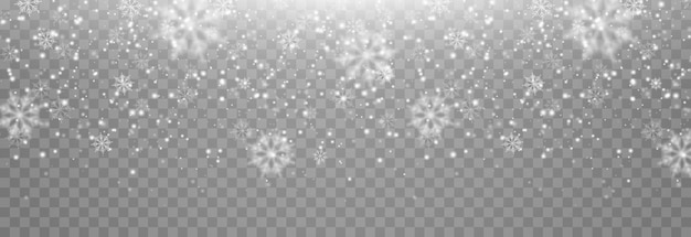 Vector snow. Snow png. Snow on an isolated transparent background. Snowfall, blizzard, winter.