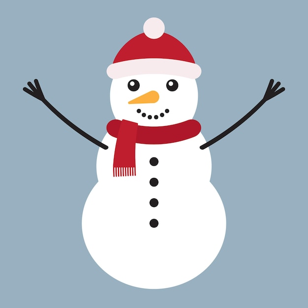 Vector snowman in flat style