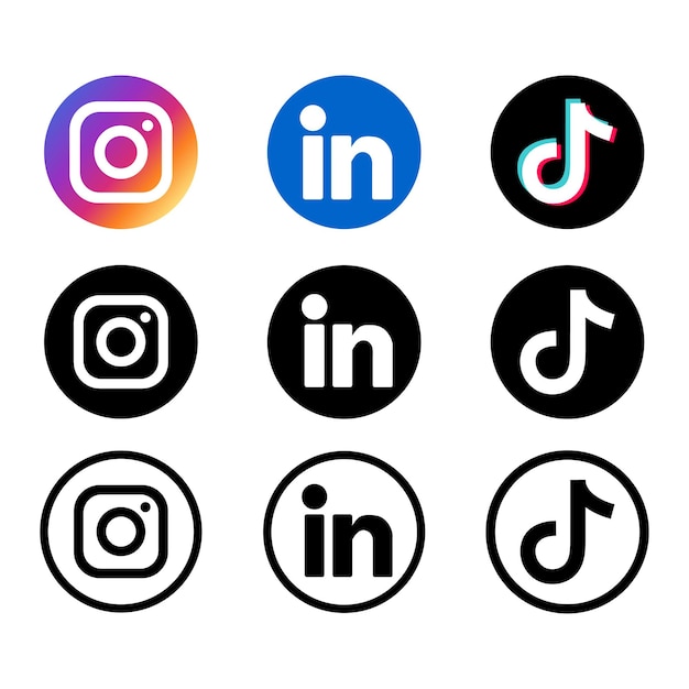 Vector social media icon set