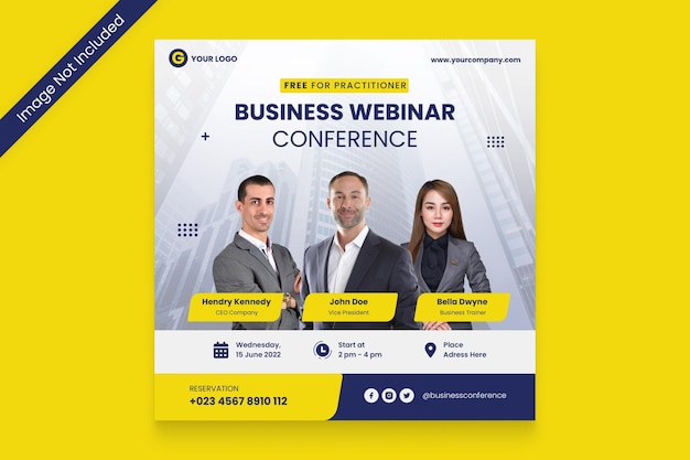 Vector Social Media Post Conference and Corporate Design Template Banner