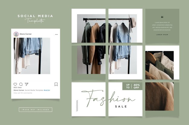 Vector vector social media template banner fashion sale promotion fully editable