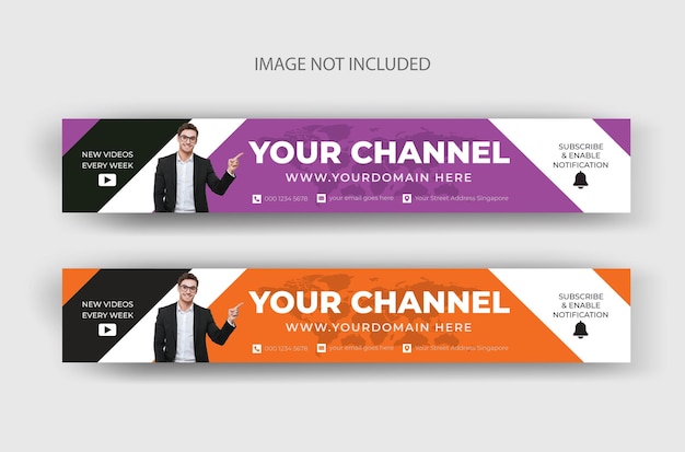 Vector social media YouTube cover design template