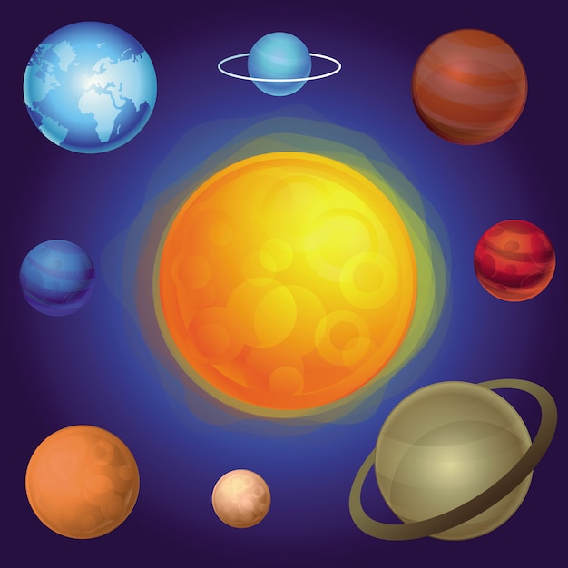 Vector solar  system concept - abstract