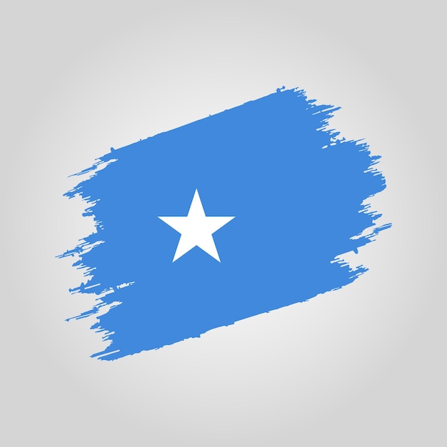 Vector Somalia flag Brush stroke with grunge background template