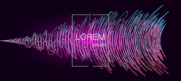 Vector sound wave oscillating. Abstract digital equalizer.