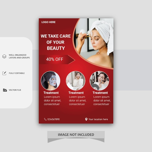 vector spa flyer template desingn