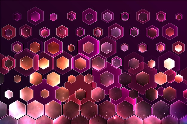 Vector vector space background with hexagons and bright highlights