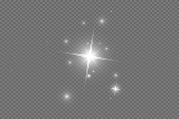 Vector sparkles on transparent background