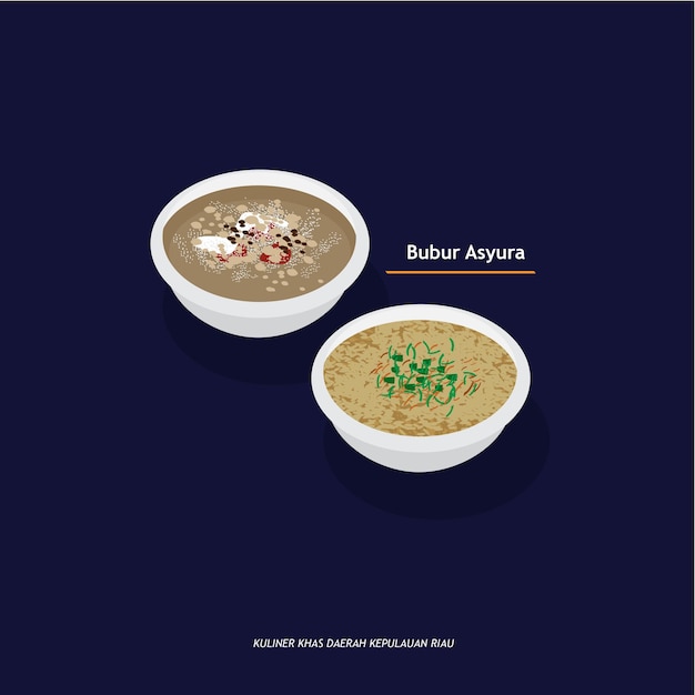 Vector special culinary of riau and riau islands, indonesia