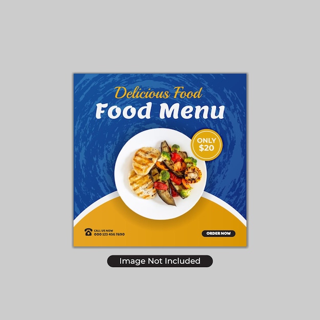 Vector special fresh food menu social media promotion Instagram post template