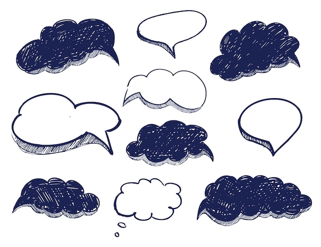 Vector speech bubbles background set.