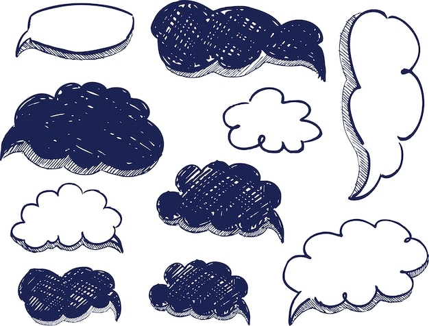 Vector speech bubbles background set.