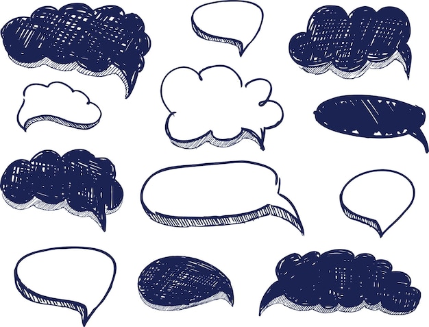 Vector speech bubbles background set.