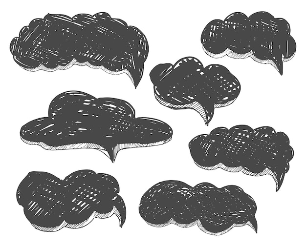 Vector speech bubbles background set.