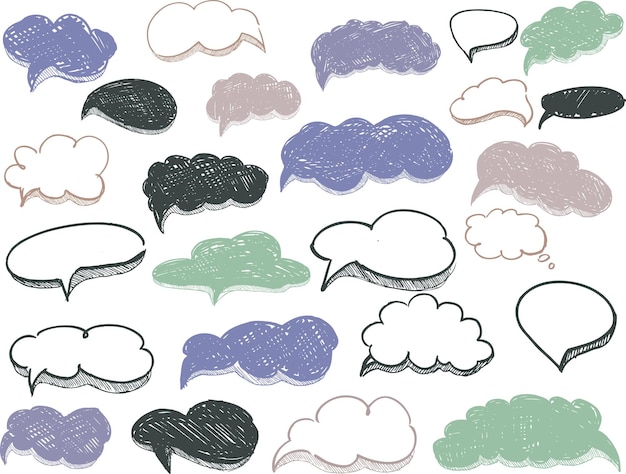 Vector speech bubbles background set.