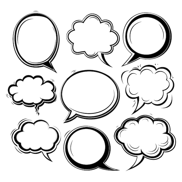 Vector speech Comic bubble collection isolated in the background