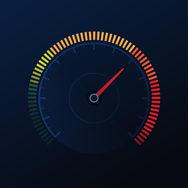 Vector speedmeter on dark background