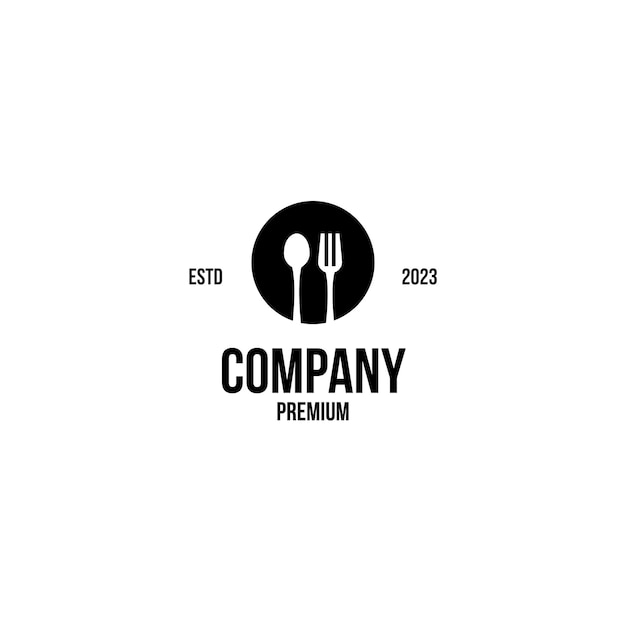 Vector spoon and fork circle logo design illustration idea