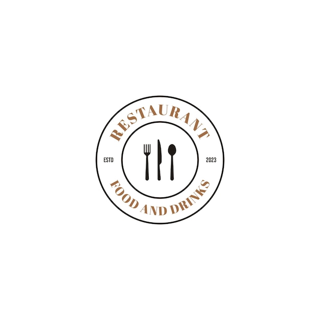 Vector spoon fork knife for restaurant bar bistro logo design