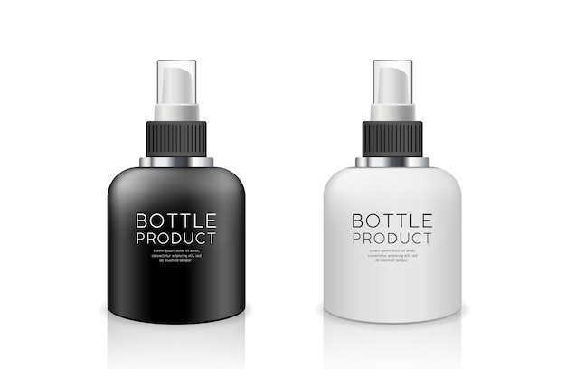 Vector Spray bottle black and white products low size design collection isolated