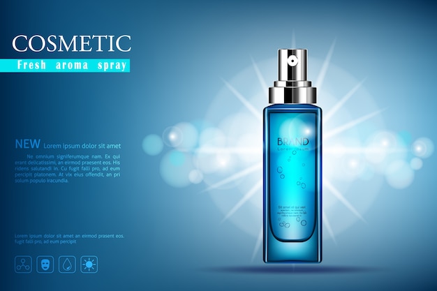 vector spray bottle fresh aroma cosmetic mock up 