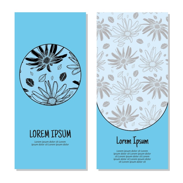 Vector spring leaves vertical frame pattern invitation greeting cards RSVP and thank you cards