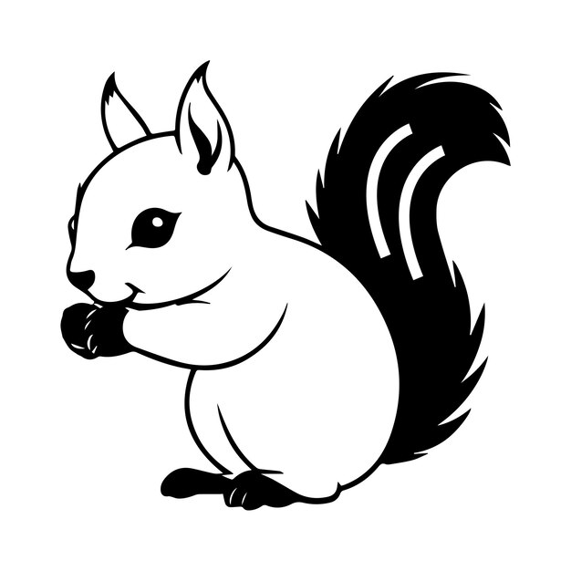 Vector vector squirrel black line illustration design