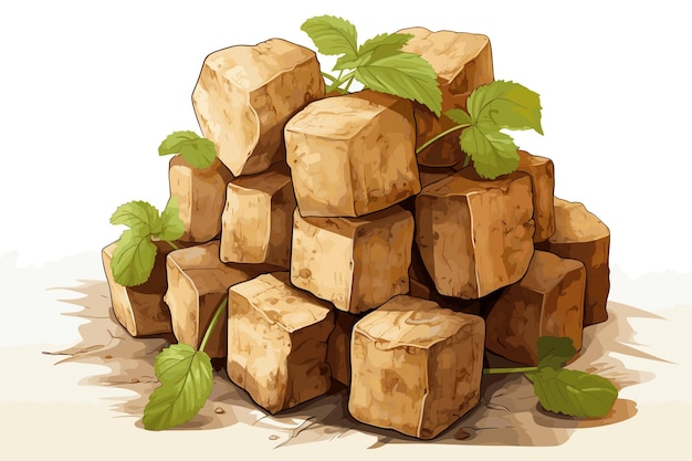 Vector Stack wooden blocks on a white background